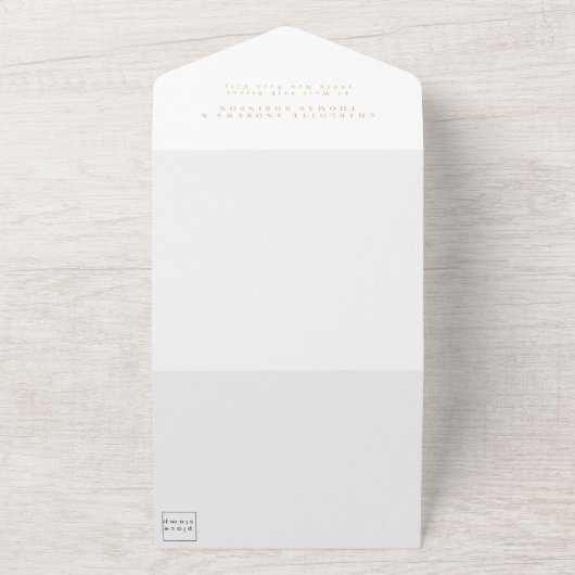 Moderne, elegante eucalyptusbruiloft all in one uitnodiging (Buitenkant)