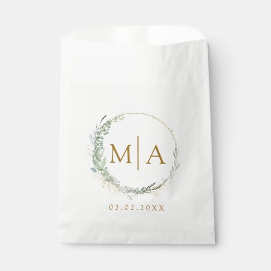 Moderne, elegante eucalyptusbruiloft bedankzakje (Voorkant)