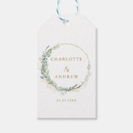 Moderne, elegante eucalyptusbruiloft labels cadeaulabel