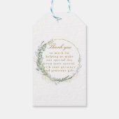 Moderne, elegante eucalyptusbruiloft labels cadeaulabel (Achterkant)