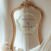 Moderne, elegante eucalyptusbruiloft raamsticker