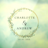 Moderne, elegante eucalyptusbruiloft raamsticker (Vel 3)