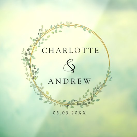 Moderne, elegante eucalyptusbruiloft raamsticker (Vel 3)