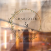 Moderne, elegante eucalyptusbruiloft raamsticker (Vel 2)