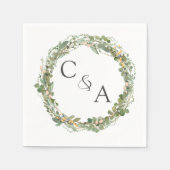 Moderne, elegante eucalyptusbruiloft servet (Voorkant)