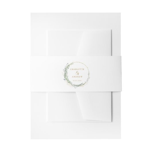 Moderne, elegante eucalyptusbruiloft uitnodigingen wikkel (Voorkant Voorbeeld)