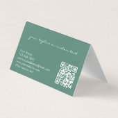 Moderne Elegante Eucalyptusgroene Voeg Logo QR-cod Visitekaartje (Achterkant)