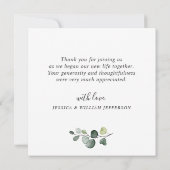 Moderne Elegante Eucalyptuskrans Stijlvol Kader Bedankkaart (Achterkant)