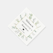 Moderne, elegante eucalyptusvrijgezellenfeest servet (Hoek)