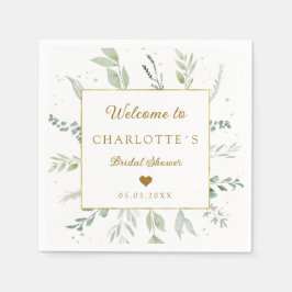 Moderne, elegante eucalyptusvrijgezellenfeest servet