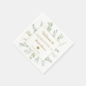 Moderne, elegante eucalyptusvrijgezellenfeest servet (Hoek)