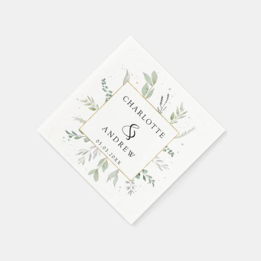 Moderne, elegante Eukalyptus-Hochzeit Serviette Servet (Hoek)