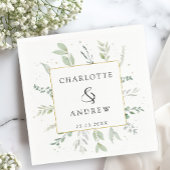 Moderne, elegante Eukalyptus-Hochzeit Serviette Servet