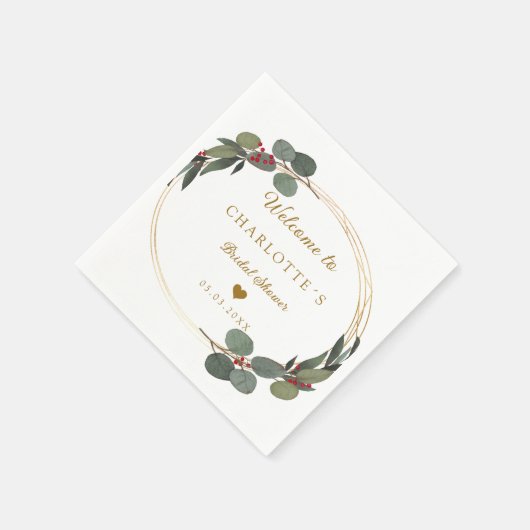 Moderne, elegante Eukalyptus-Hochzeit Serviette Servet (Hoek)