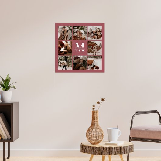 Moderne Elegante Familie Fotocollage Keepsake Poster (Woonkamer 3)