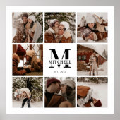 Moderne Elegante Familie Fotocollage Witte Keepsak Poster (Voorkant)