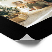 Moderne Elegante Familie Fotocollage Zwart Keepsak Poster (Hoek)