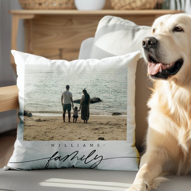 Moderne elegante familie fotoscript typografie kussen (Creator heeft geüpload)