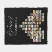 Moderne Elegante Familie Hartvormige Fotocollage Fleece Deken (Voorkant (Horizontaal))