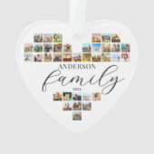 Moderne Elegante Familie Hartvormige Fotocollage Ornament (achterkant)