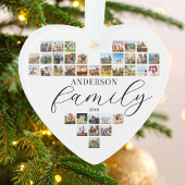 Moderne Elegante Familie Hartvormige Fotocollage Ornament