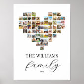 Moderne Elegante Familie Hartvormige Fotocollage Poster (Voorkant)