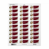Moderne Elegante Familiefoto & Pine Red Christmas Etiket (Full Sheet)