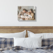 Moderne Elegante Familienaam & Foto Canvas Afdruk (Insitu (Slaapkamer))
