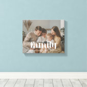 Moderne Elegante Familienaam & Foto Canvas Afdruk (Insitu (Houten vloer))
