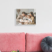 Moderne Elegante Familienaam & Foto Canvas Afdruk (Insitu (Woonkamer))