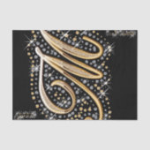 moderne elegante fancy letter M monogram Tissuepapier (Voorkant)
