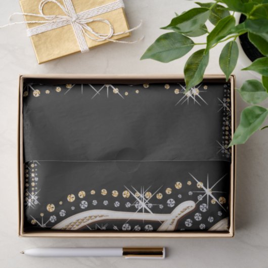 moderne elegante fancy letter M monogram Tissuepapier (Geschenk)