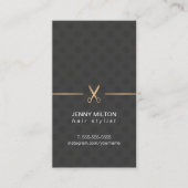 Moderne Elegante Faux Gold Black Dotted Hair Styli Visitekaartje (Voorkant)