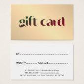 Moderne Elegante Faux Gold Bold Salon Visitekaartje (Voorkant /achterkant)