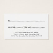 Moderne Elegante Faux Gold Bold Salon Visitekaartje (Achterkant)