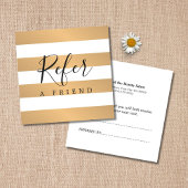 Moderne Elegante Faux Goud Witte Strepen Aanbevelingskaartje