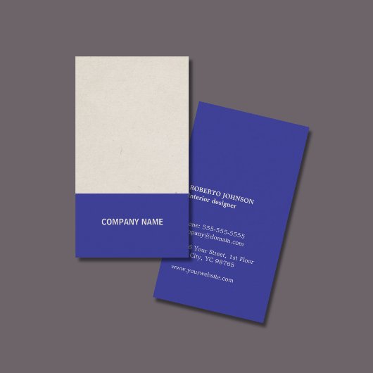 Moderne Elegante Faux Kraft Papier Blauw Consultan Visitekaartje