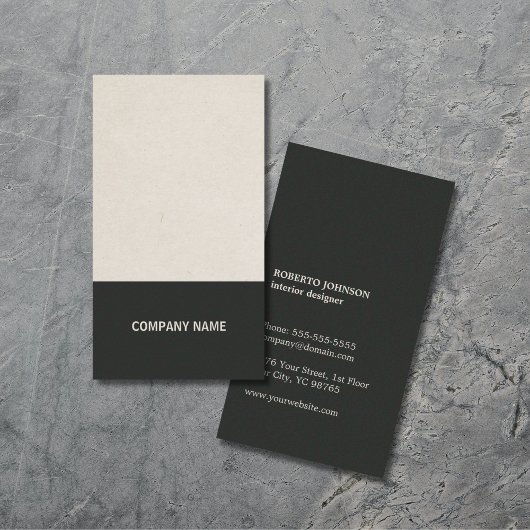 Moderne Elegante Faux Kraft Papier Zwart Consultan Visitekaartje
