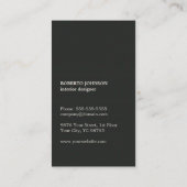 Moderne Elegante Faux Kraft Papier Zwart Consultan Visitekaartje (Achterkant)