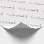 Moderne Elegante Faux roos Gouden Bruidsmeisje Cadeaupapier<br><div class="desc">Elegant en duidelijk roos gouden bruidsmeisje ontwerp. U kunt het ontwerp aanpassen door de achtergrondkleur te wijzigen,  een naam of andere tekst toe te voegen.</div>