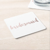 Moderne Elegante Faux roos Gouden Bruidsmeisje Tek Kartonnen Onderzetters (Schuin)