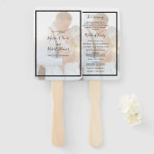 Moderne Elegante Faux Vellum Overlay Foto Hand Fan Handwaaier (Voorkant en achterkant)