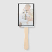 Moderne Elegante Faux Vellum Overlay Foto Hand Fan Handwaaier (Voorkant)