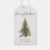 Moderne Elegante Feestelijke Boho Kerstboom Cadeaulabel (Voorkant)