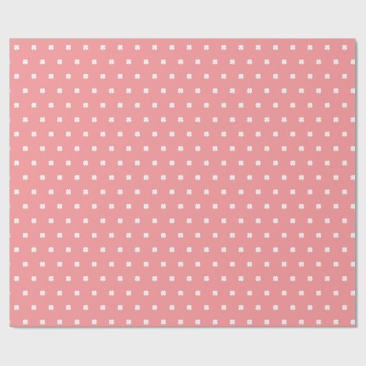 Moderne Elegante Festieve Roze Geluksblad Patroon Cadeaupapier (Vlak)