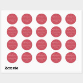 Moderne Elegante Flamingo Koraal Rood Ronde Sticker (Vel)
