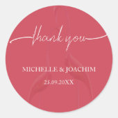 Moderne Elegante Flamingo Koraal Rood Ronde Sticker (Voorkant)