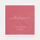 Moderne Elegante Flamingo Koraal Rood Servet (Voorkant)