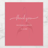 Moderne Elegante Flamingo Koraal Rood Wijn Etiket (Enkel label)