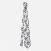 Moderne Elegante Floral Chinoiserie High-Heel brui Stropdas (Achterkant)